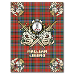 MacLean of Duart Ancient Tartan Gold Courage Symbol Blanket