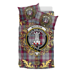 MacLean of Duart Dress 04 Tartan Crest Bedding Set - Golden Thistle Style