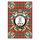 MacLean of Duart Modern Tartan Crest Black Garden Flag - Gold Thistle Style