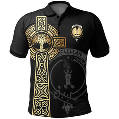 MacLellan Clan Unisex Polo Shirt - Celtic Tree Of Life