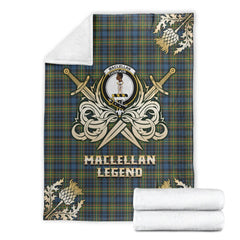 MacLellan Ancient Tartan Gold Courage Symbol Blanket