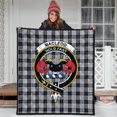 MacLeod Black and White Tartan Crest Quilt