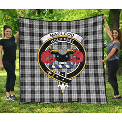 MacLeod Black and White Tartan Crest Quilt