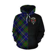 MacLeod of Harris Modern Tartan Hoodie Half of Me - Cross Style