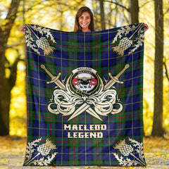 MacLeod of Harris Modern Tartan Gold Courage Symbol Blanket