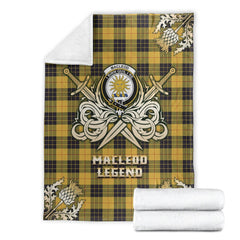 MacLeod of Lewis Ancient Tartan Gold Courage Symbol Blanket
