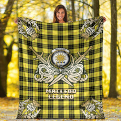 MacLeod of Lewis Modern Tartan Gold Courage Symbol Blanket