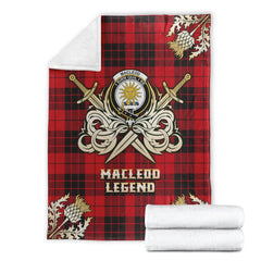 MacLeod of Raasay Tartan Gold Courage Symbol Blanket