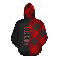 MacLeod of Raasay Tartan Hoodie Half of Me - Cross Style