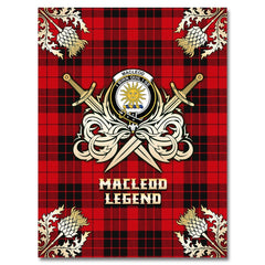 MacLeod of Raasay Tartan Gold Courage Symbol Blanket