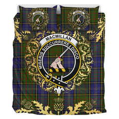 MacMillan Hunting 02 Tartan Crest Bedding Set - Golden Thistle Style
