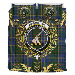 MacMillan Hunting Tartan Crest Bedding Set - Golden Thistle Style