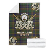 MacMillan Hunting Modern Tartan Gold Courage Symbol Blanket