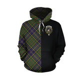MacMillan Hunting Modern Tartan Hoodie Half of Me - Cross Style