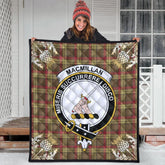 MacMillan Old Weathered Tartan Crest Premium Quilt - Gold Thistle Style