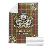 MacMillan Old Weathered Tartan Gold Courage Symbol Blanket