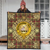 MacMillan Old Weathered Tartan Crest Premium Quilt - Gold Thistle Style