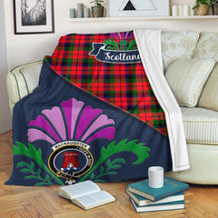 MacNaughten Tartan Crest Premium Blanket - Thistle Style
