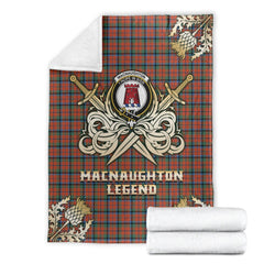 MacNaughton Ancient Tartan Gold Courage Symbol Blanket