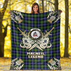 MacNeil of Barra Modern Tartan Gold Courage Symbol Blanket