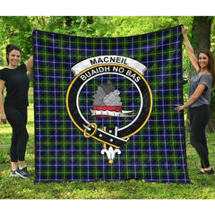 MacNeill of Barra Family Modern Tartan Crest Quilt