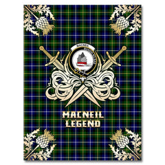 MacNeil of Barra Modern Tartan Gold Courage Symbol Blanket