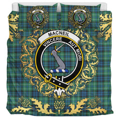 MacNeil of Colonsay Ancient Tartan Crest Bedding Set - Golden Thistle Style