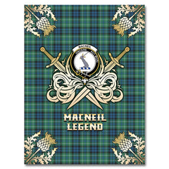 MacNeil of Colonsay Ancient Tartan Gold Courage Symbol Blanket
