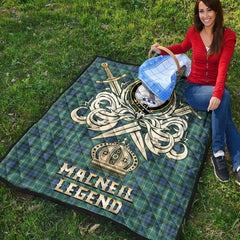 MacNeil of Colonsay Ancient Tartan Crest Legend Gold Royal Premium Quilt