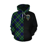 MacNeil of Colonsay Modern Tartan Hoodie Half of Me - Cross Style