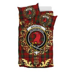 MacNicol - Nicolson 02 Tartan Crest Bedding Set - Golden Thistle Style
