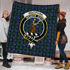 MacPhail Hunting Tartan Crest Quilt