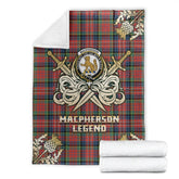 MacPherson Ancient Tartan Gold Courage Symbol Blanket