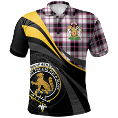 MacPherson Hunting Modern Tartan Polo Shirt - Royal Coat Of Arms Style