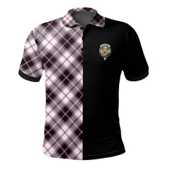 MacPherson Hunting Modern Tartan Polo Shirt Half of Me - Cross Style