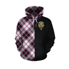 MacPherson Hunting Modern Tartan Hoodie Half of Me - Cross Style