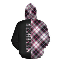 MacPherson Hunting Modern Tartan Hoodie Half of Me - Cross Style