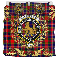 MacPherson Modern Tartan Crest Bedding Set - Golden Thistle Style