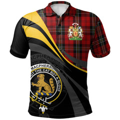 MacPherson Red Cluny Tartan Polo Shirt - Royal Coat Of Arms Style