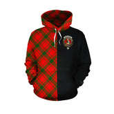 MacQuarrie Modern Tartan Hoodie Half of Me - Cross Style