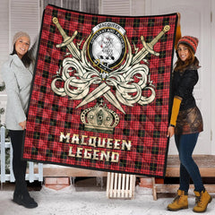 MacQueen Modern Tartan Crest Legend Gold Royal Premium Quilt