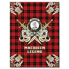 MacQueen Modern Tartan Gold Courage Symbol Blanket