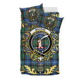 MacRae Hunting Ancient Tartan Crest Bedding Set - Golden Thistle Style
