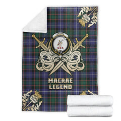 MacRae Hunting Modern Tartan Gold Courage Symbol Blanket