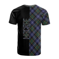 MacRae Hunting Modern Tartan T-Shirt Half of Me - Cross Style