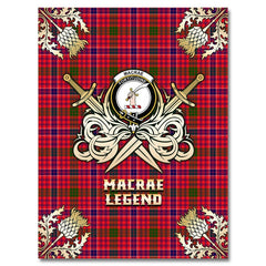 MacRae Modern Tartan Gold Courage Symbol Blanket