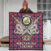 MacTavish Modern Tartan Crest Legend Gold Royal Premium Quilt