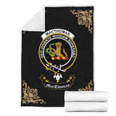 MacThomas Crest Tartan Premium Blanket Black