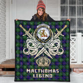 MacThomas Modern Tartan Crest Legend Gold Royal Premium Quilt