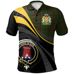 Macnaughton Hunting Tartan Polo Shirt - Royal Coat Of Arms Style